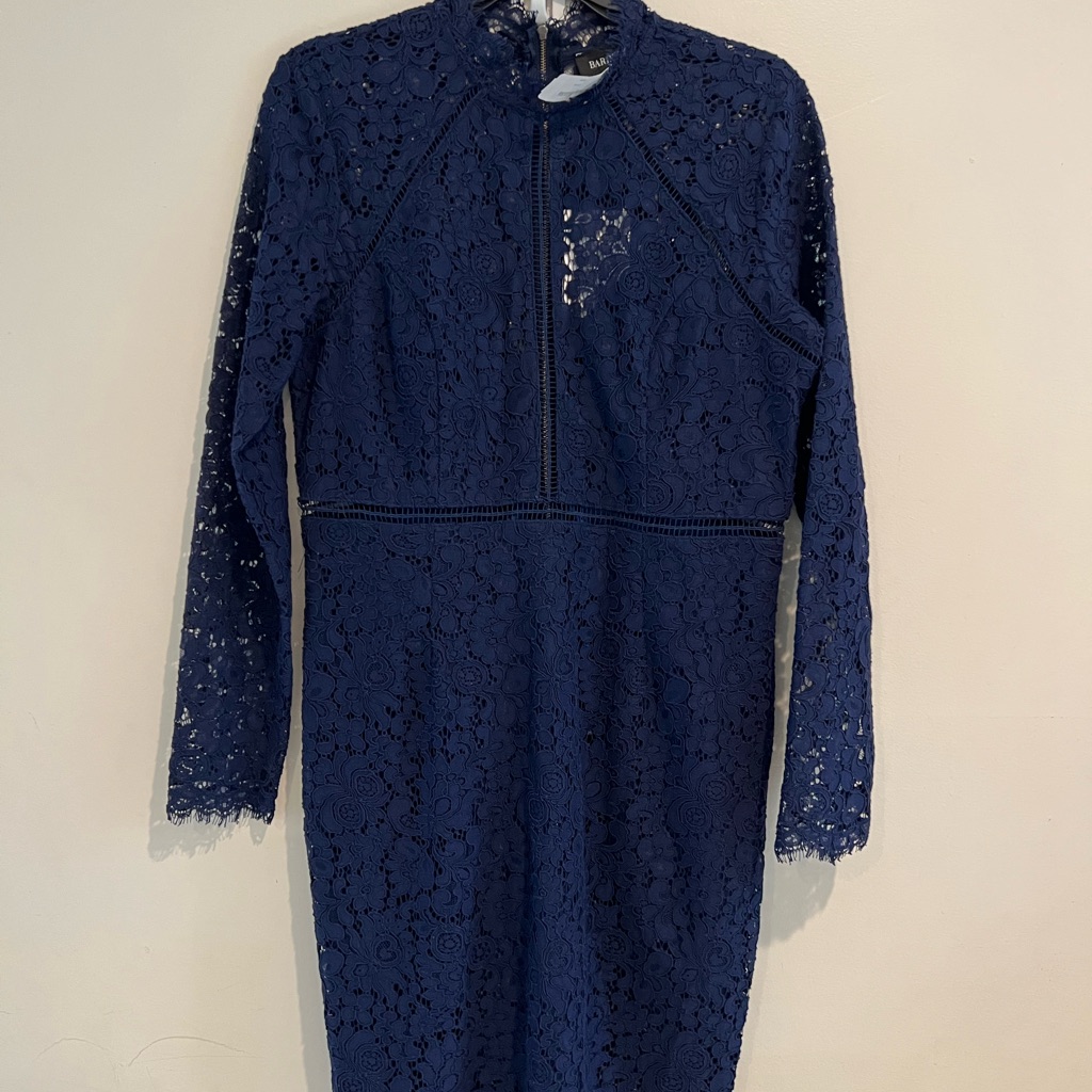 Bardot Navy Long Sleeve Lace Dress